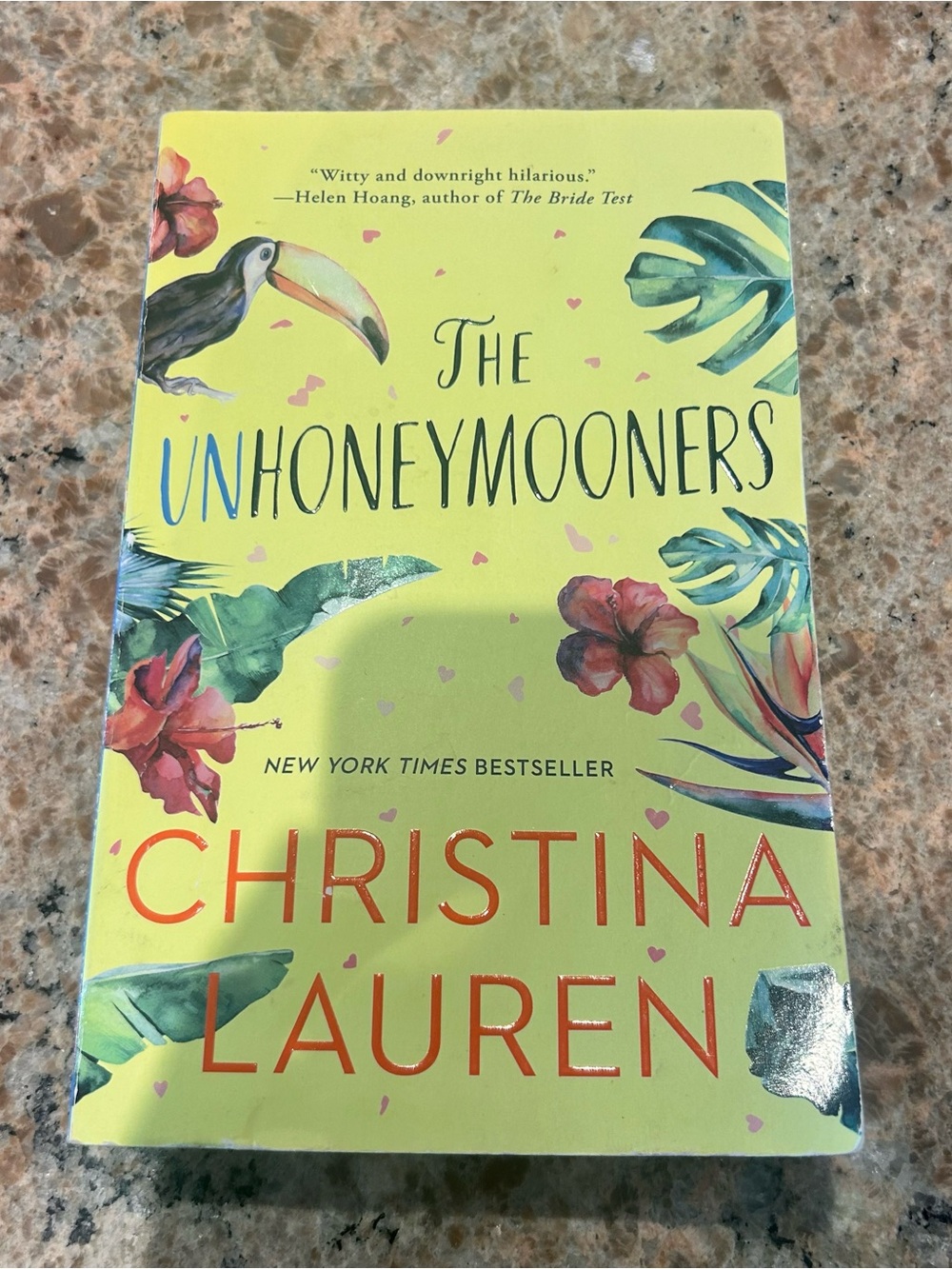 The Unhoneymooners by Christina Lauren - Yellow Tropical Paperback